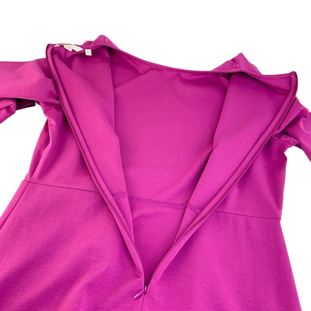 Boden Ruched Front Column Long Sleeve Midi Dress in Fuschia - Picture 6 of 8